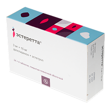 Купить Эстеретта таблетки покрыт.плен.об. 3 мг+15 мг 28 шт цена