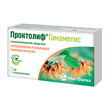 Изображение товара Проктолиф Гамамелис суппозитории ректальные гомеопатические 10 шт