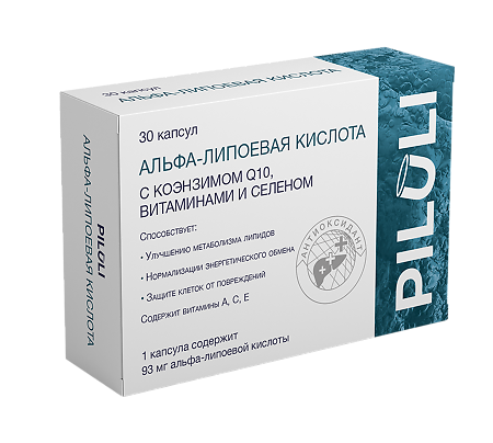 PILULI Альфа-липоевая кислота с коэнзимом Q10,витаминами и селеном капсулы по 435 мг 30 шт