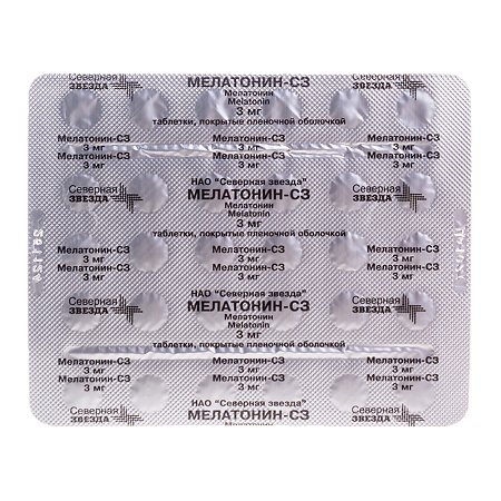 Мелатонин-СЗ таблетки покрыт.плен.об. 3 мг 90 шт