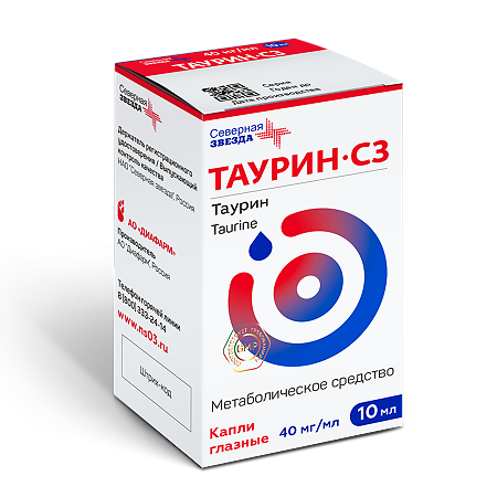 Таурин-СЗ капли глазные 40 мг/мл фл-кап 10 мл 1 шт