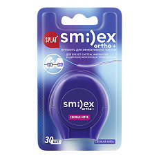 Изображение товара Splat Объемная ортодонтическая зубная нить Smilex ortho+ со вкусом мяты 1 шт