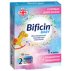 Купить Бифицин (Bificin) Baby 2 млрд порошок в саше по 2 г 10 шт цена