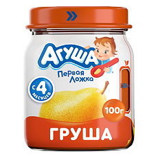 Купить Агуша Фруктовые пюре Груша с 4 мес стекло 100 г 1 шт цена