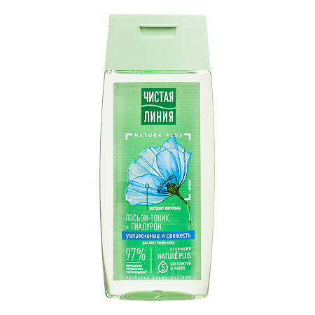 Чистая Линия Лосьон-тоник+Гиалурон экстракт Василька для всех типов кожи 100 мл 1 шт
