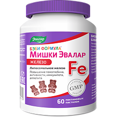 Купить Бэби Формула Мишки Железо жевательные пастилки по 2,5 г 60 шт цена