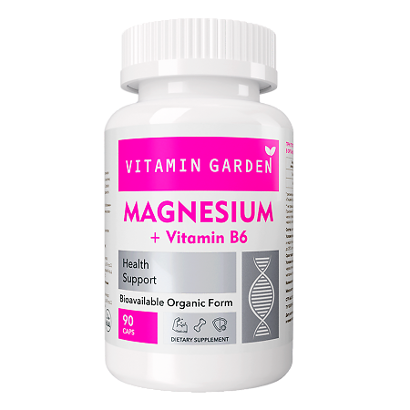 Vitamin Garden Магний+витамин B6/Magnesium+B6 желатиновые капсулы массой 736 мг 90 шт