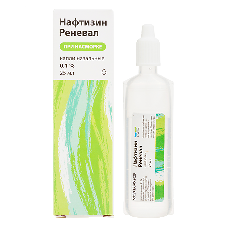Изображение товара Нафтизин Реневал капли назальные 0,1% 25 мл для быстрого облегчения носовой заложенности