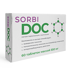 Изображение товара SORBIDOC Лигнин с лактулозой таблетки массой 550 мг 60 шт