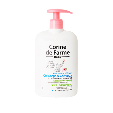 Corine de Farme Baby Детский гель для тела и волос cмягчающий очищающий с миндалем 500 мл 1 шт