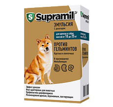 Купить Supramil против гельминтов для щенков и собак массой от 10 кг до 25 кг эмульсия для приема внутрь 5 мл 1 шт цена