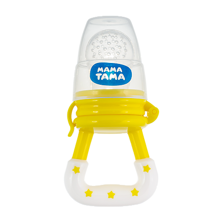 МАМА ТАМА Ниблер для прикорма детей с 2 силиконовыми сеточками 6 мес.+ желтый 1 шт