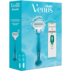 Купить Gillette Подарочный набор Venus Smooth Бритва с 1 сменной кассетой+Pantene Шампунь Aqua Light 250 мл 1 уп цена