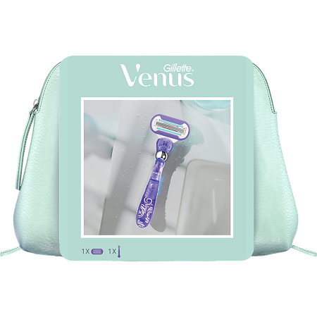 Gillette Подарочный набор Venus Swirl Бритва с 1 сменной кассетой+косметичка 1 уп