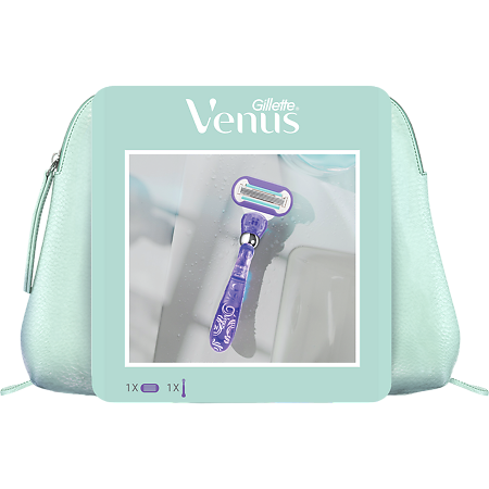 Изображение товара Gillette Подарочный набор Venus Swirl Бритва с 1 сменной кассетой+косметичка 1 уп