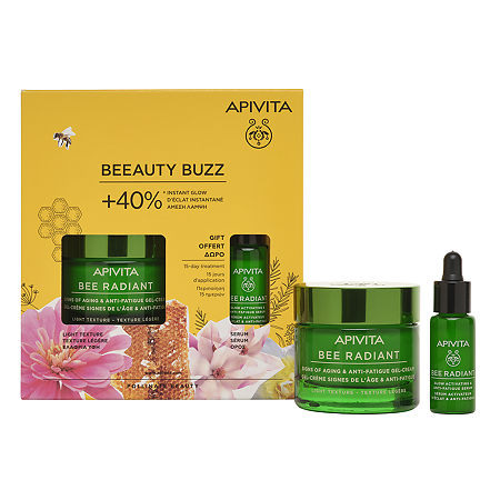 Apivita Bee Radiant Набор Гель-крем с легкой текстурой 50 мл+Сыворотка активатор сияния 10 мл 1 уп