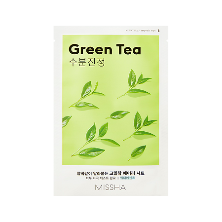 MISSHA Airy Fit Маска для лица успокаивающая с экстрактом зеленого чая для сухой кожи 19 г 1 шт