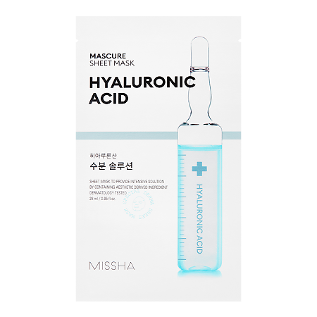 Изображение товара MISSHA Mascure Маска для лица увлажняющая с Гиалуроновой кислотой для сухой кожи 27 мл 1 шт