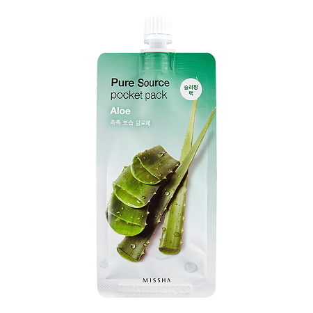 MISSHA Pure Source Pocket pack Маска кремовая ночная с экстрактом алоэ 10 мл 1 шт