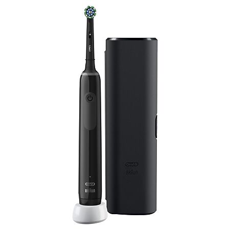 Oral-B Электрическая зубная щетка PRO 3 с 1 сменной насадкой черная + дорожный футляр 1 шт