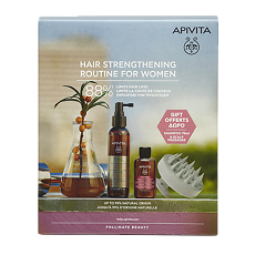 Купить Apivita Набор против выпадения волос для женщин Tonic лосьон спрей 150 мл+Tonic Women шампунь 75 мл+расческа 1 уп цена