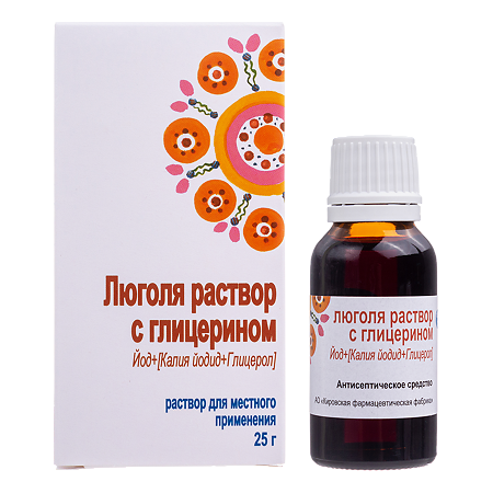 Изображение товара Люголя раствор с глицерином 25 г для обработки слизистых глотки и гортани