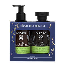 Купить Apivita Tonic Набор Горный чай Гель для душа с эфирными маслами 250 мл+Молочко для тела увлажняющее 200 мл 1 уп цена