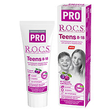 Купить R.O.C.S. PRO Teens Зубная паста Ягодная свежесть для детей и подростков 8-18 лет 74 г 1 шт цена