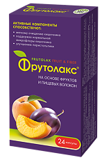 Купить Фрутолакс на основе фруктов и пищевых волокон капсулы массой 0,35 г 24 шт цена
