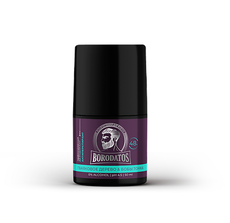 Изображение товара Borodatos Парфюмированный дезодорант-антиперспирант Гваяковое дерево & Бобы Тонка 50 мл 1 шт