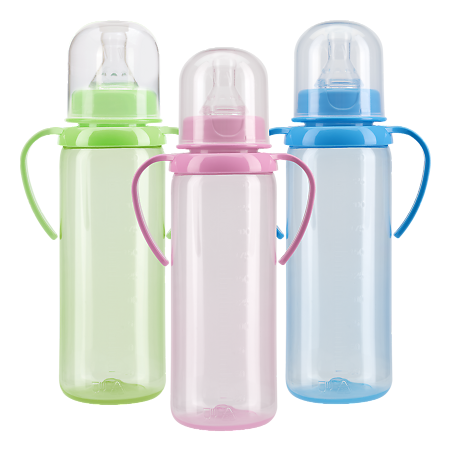 Изображение товара Курносики бутылочка для кормления с ручками 250 мл и соской арт.11133 6+