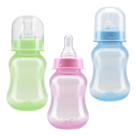 Изображение товара Курносики бутылочка для кормления приталенная 125 мл с силиконовой соской