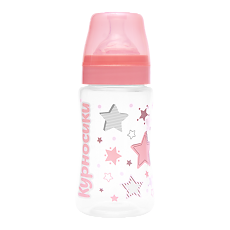Купить Курносики бутылочка для кормления с широким горлом и силиконовой соской молочной арт.11270 0+ 250 мл 1 шт цена