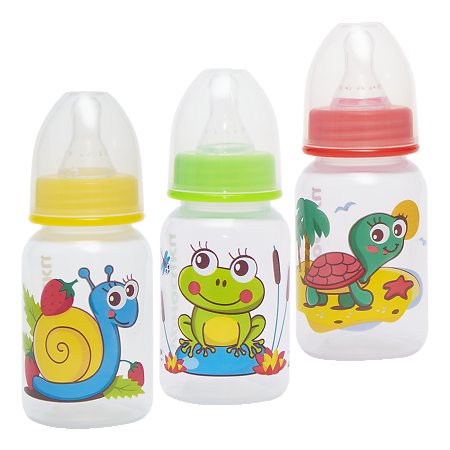 Изображение товара Курносики бутылочка для кормления с силиконовой соской 125 мл без бисфенол А