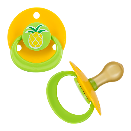 Изображение товара Курносики латексная соска-пустышка Ананасик изогнутый нагубник 0+