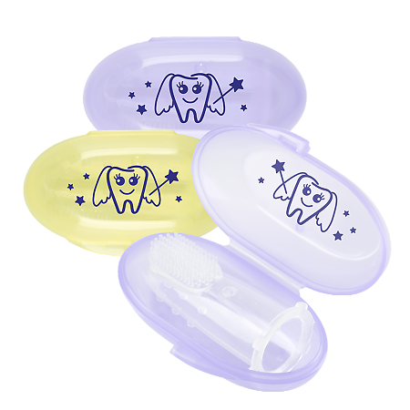 Курносики зубная щетка силиконовая в футляре арт.19418 1 шт