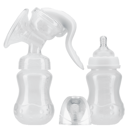 Мир Детства Молокоотсос ручной+бутылочка с силиконовой соскойт 0+ арт.19212 1 уп