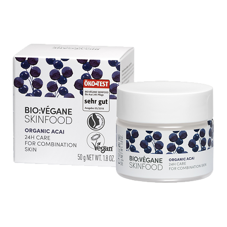 Bio Vegane Skinfood Крем для лица 24 часа Био Асаи для комбинированной кожи 50 мл 1 шт