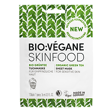 Купить Bio Vegane Skinfood Тканевая маска для лица Био Зеленый чай саше 16 мл 1 шт цена