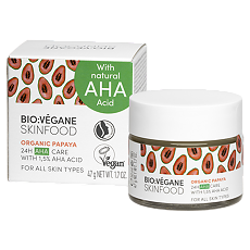 Купить Bio Vegane Skinfood Крем для лица с 1,5% АНА-кислотами 24 часа Био Папайя для всех типов кожи 50 мл 1 шт цена