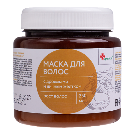Изображение товара Apotek's Маска для волос c дрожжами и яичным желтком 250 мл 1 шт