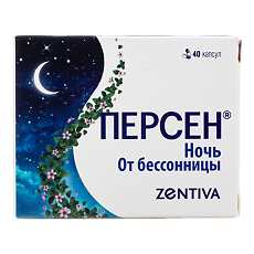 Изображение товара Персен Ночь капсулы 125 мг+25 мг+25 мг 40 шт