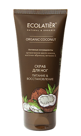 Ecolatier Green Скраб для ног Питание & Восстановление Organic Coconut 100 мл 1 шт