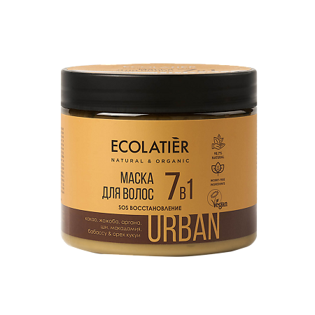 Ecolatier Urban Маска для волос SOS Восстановление 7 в 1 какао & жожоба 380 мл 1 шт