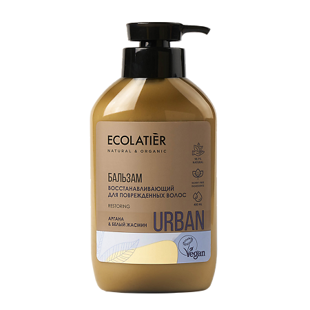 Ecolatier Urban Бальзам Восстанавливающий  для поврежденных волос аргана & белый жасмин 400 мл 1 шт