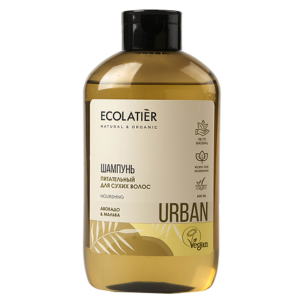 Ecolatier Urban Шампунь Питательный для сухих волос  авокадо & мальва 600 мл 1 шт