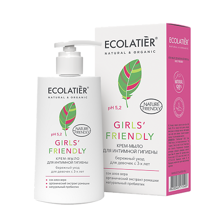 Ecolatier Крем-мыло для интимной гигиены Girls' Friendly Бережный уход для девочек с 3-х лет 250 мл 1 шт