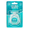 Global White Зубная нить вощеная со вкусом мяты с хлоргексидином 50 м