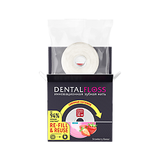 Купить Splat Professional DentalFloss Зубная нить Клубника refill см/блок 30 м 1 шт цена