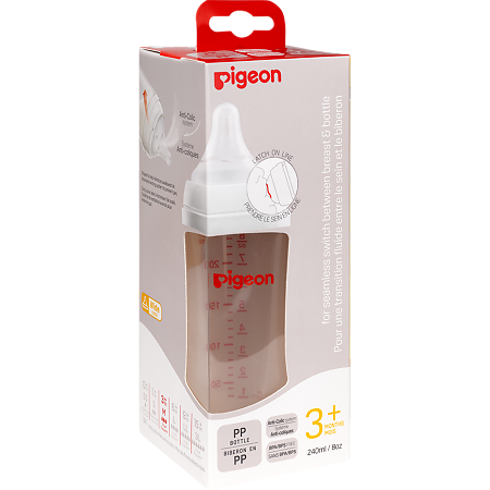 Изображение товара Бутылочка для кормления Pigeon SofTouch Peristaltic Plus 240 мл с антикколиковым клапаном